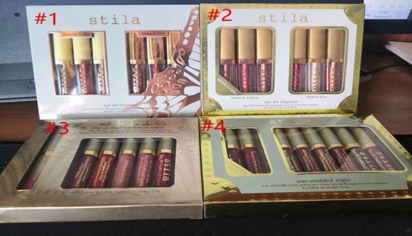 Nuovo Stila Soggiorno All Day Sparkle All Night Lipstick Set di vacanze Lipstick Kit 6pcs 8pcs Set di lucido set Drop8958224