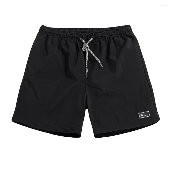 Herren Shorts 2024 Draw String Männer Sommer große dünne schnell trocknende Strandhosen lässige Feste Farbe Sport Schwimmhosen Schwimmhosen