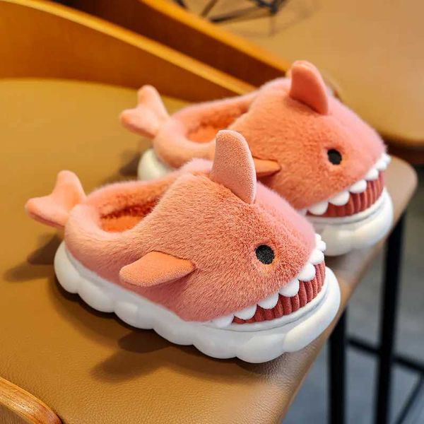 Слипкла детская обувь зимние хлопковые тапочки дома детские акулы шлепанцы для детских девочек милые мультипликационные мальчики для мальчиков Slippers 2449