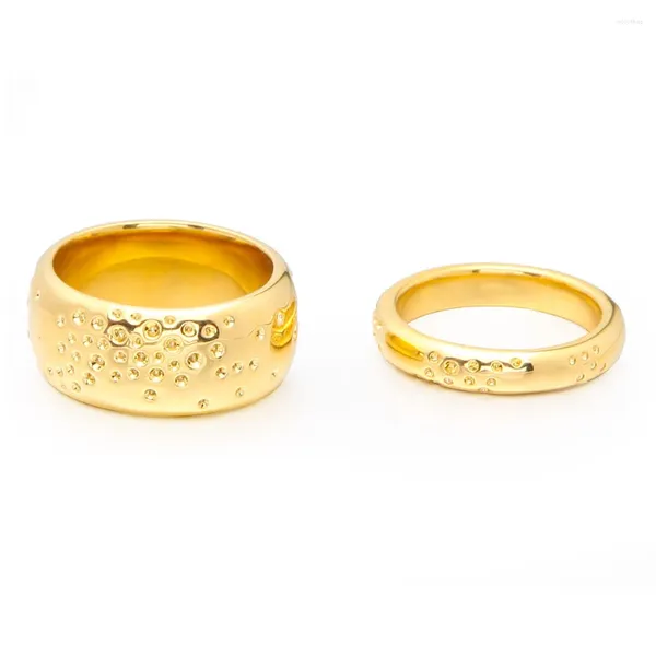 Casal de chegada do cluster com colorido de ouro de ouro Midi Ring Jewelry Friends Presente para mulheres e homens.