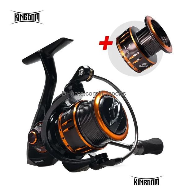 Accessori per la pesca Reels Kingdom Micro Fly Spinning Reel 1000 2000 3000 800 Spool per la consegna di caduta d'acqua dolce e salata Sport dhu9i