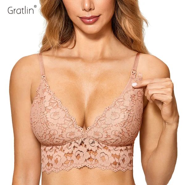 Одевания женской слегка выровненной из Wire Free Deaternity Bra Bra Bra Bra Bra Longlin