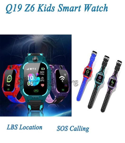 Universal Q19 Kids Smart Watches SOS Emergency Calling Anti -Lost Kids Smoper Smoper Sim Card LBS Location Z6 SmartWatches1477076