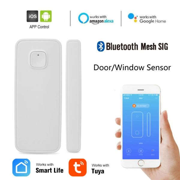 Детектор Tuya Bluetooth сетка сетка Sig Door Window Detector Detector Smart Home Security Searless Bruglar Ramess App