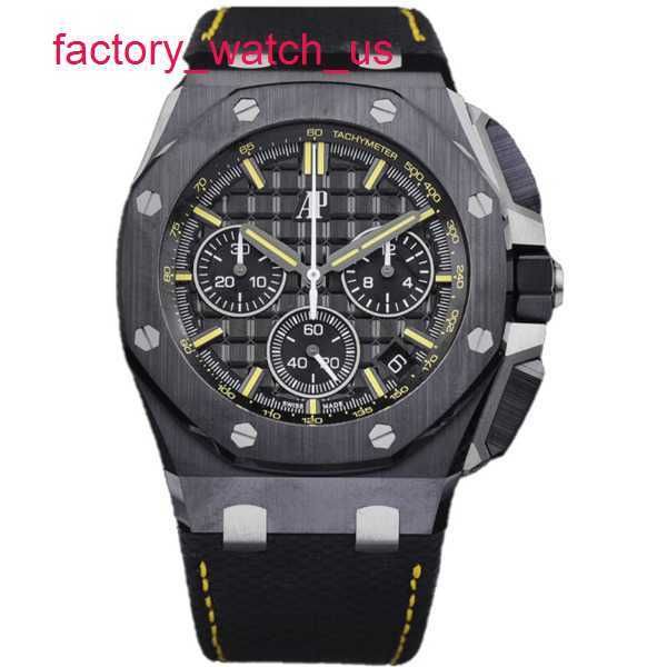 AP Pulso mecânico Relógio Royal Oak Offshore Série 26420CE Placa preta Placa amarela Placa de relógio Automática Mecânica Automática Mecânica 43mm completo