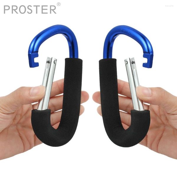 Hooks Proster 2pcs Çok Fonksiyonlu Kilitlenebilir Alışveriş Çantası Askı Hook Bebek Taşıyıcı Tepe Ağır Hizmet Klipsi Taşıma Aracı Alüminyum Alaşım