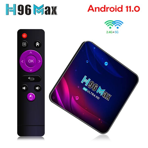 Box H96 Max v11 Android 11 Smart TV Box 4K HD Play 5G Wi -Fi -приемник Media Player HDR USB 3.0 4G 32GB 64GB SET TV Box