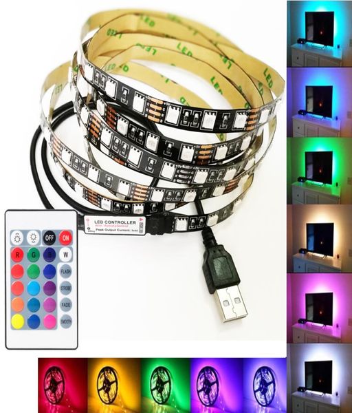 Cavo USB LED LIMA LIGHT LIGUATA STRIPE 5V SMD5050 RGB Kit di illuminazione a sfondo TV a strisce flessibili con telecomando7039050