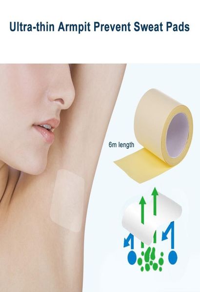 1Roll axila descartável Evite as almofadas de suor transparente Antiperspirante seco