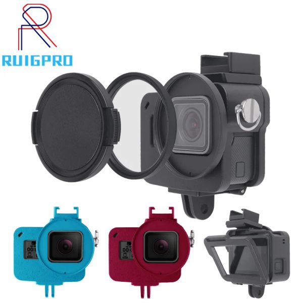 Telecamere in alluminio eroe 5 6 7 custodia in lega di protezione della gabbia per alloggio protettivo Filtro UV in metallo per GoPro Go Pro Hero Camera Accessori