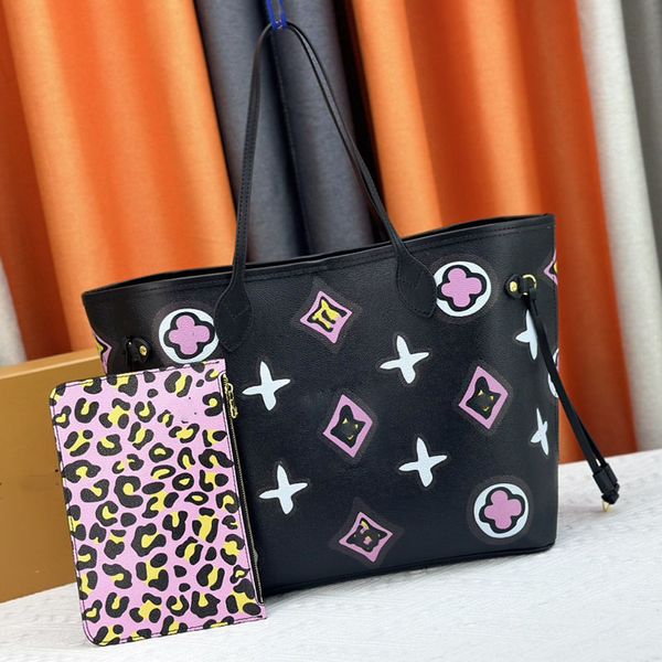 24ss Women Luxurys designer borse borsette di borsette incrociate borse da donna con sacca per polvere originale con borsa a stampa leopardata 32 cm