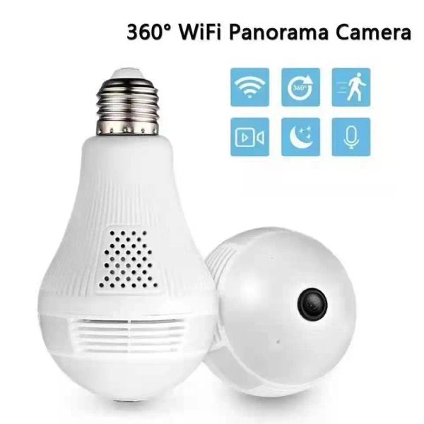 Telecamere 2MP 1080p V380APP E27 Lampada lampadina a 360 gradi Visualizza panoramica VR VR IP Tenente Wireless Intercom Monitor Baby Monito