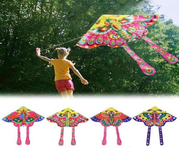 90x50cm Kites colorido kite butterfly butterfly ao ar livre pipas de pano brilhante brinquedos infantis infantis game1020812