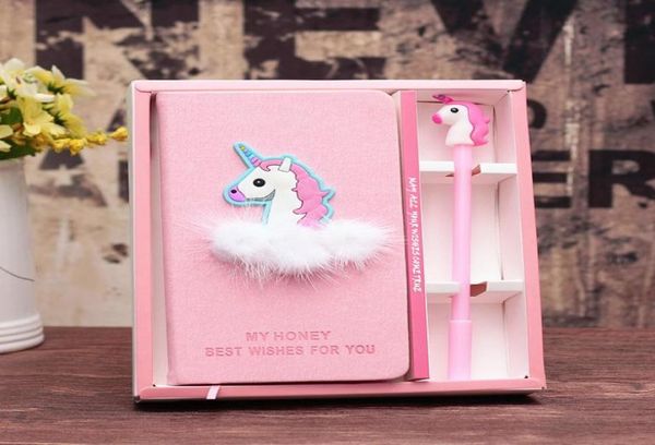 Pink Unicorn Flamingo Cactus Notebook Box Set Diário com Gel Pen Stationery School Supplies Presente para garotas para crianças WJ0164605562