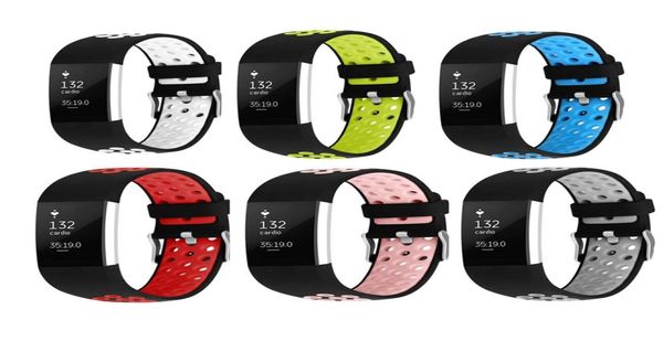 Für Fitbit -Ladung 2 Bänder Verstellbare zwei Farben Ersatzsportbänder für Fitbit Lad 2 SmartWatch Fitness Armband FC2553119