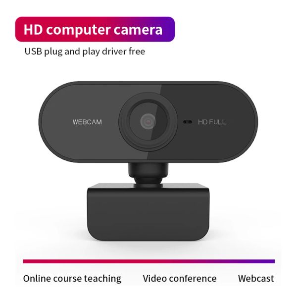 Webcams 1080p Highdefinition Mini Commance Camera, живая потоковая камера, встроенный микрофон, USB -сетевая камера, поддержка ноутбука