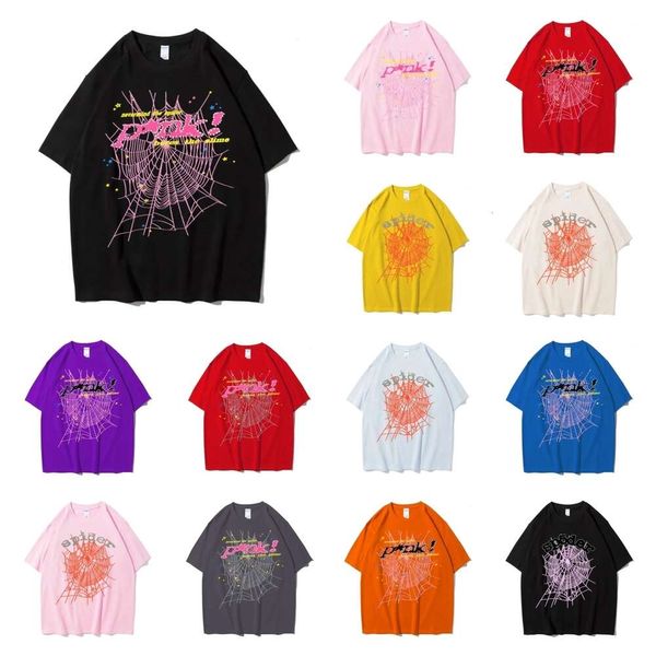 Kadın Hoodie SP5DER 555 HOODIE T-Shirt Street Giyim Örümcek Web Desen Baskılı Çift Spor Gömlek Yaz Sporları Giyim Tasarımcısı Top Avrupa S-2XL DF