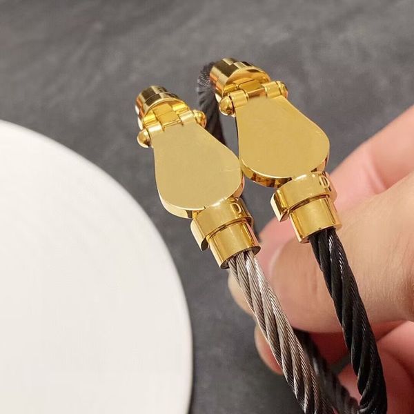 Bracciale con fibbia magnetica a ferro di cavallo in oro bianco da 18k per uomini e donne braccialetti in acciaio inossidabile alla moda con accessori regalo di gioielli in cremazione