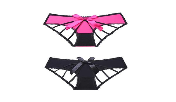 Women039s Cage Back Bow calcties atrevidos por baixo texi rendado de baixa cintura mulher039s íntimoblackpink3201746