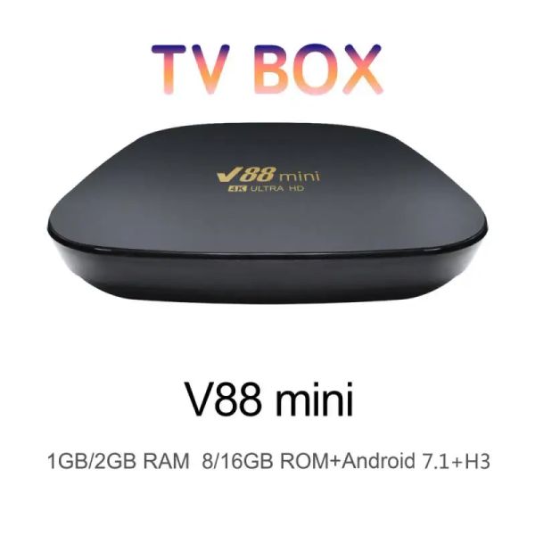 Kutu Yeni V88 Mini Akıllı TV Kutusu K0DI 18.1 Android 12 Allwinner H3 Dört Çekirdek 2.4G WiFi Set Üst Kutu Medya Oyuncusu H.265 Ev Sineması