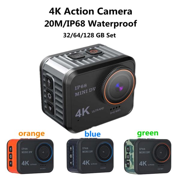 Telecamere Mini Ultra HD 4K Action Camera da 10 m Waterproof 4K Sports Camera CAM CAM CAMPA CAMERA CAMERA AZIONE 4K CAMPION AQUATIC