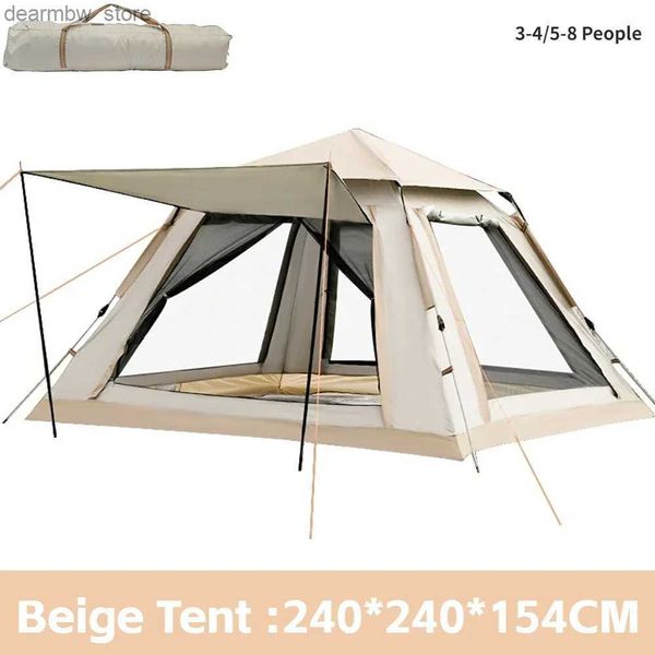 Tendas e abrigos de 5 a 8 pessoas POP Cloud Up 2 barrates para acampar a tenda de cúpula ao ar livre Automatic Easy Setup Family Backpacking Backpacking para caminhada L48