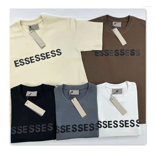 Herren T -Shirts Esse T -Shirt Herren Shirt Designer Sommer Mode Simplid Black Letter Drucken T -Shirts Paar Top White Männer lässig locker