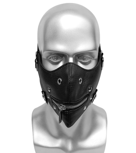 Rivet Steampunk Half Face Mask Gasches protettive per polvere di polvere gotica Maschere unisex con cerniera aperta punk maschere di alta qualità5693827