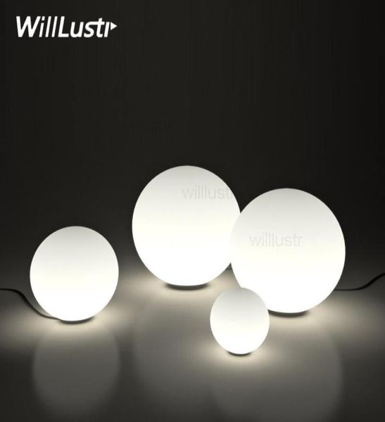 Lampada da tavolo a LED moderna a sfera rotonda illuminazione a sfera latte glassata latte bianco scrivania scrivania leggera vetro vetro Diffusore camera da letto camera da letto 7937970