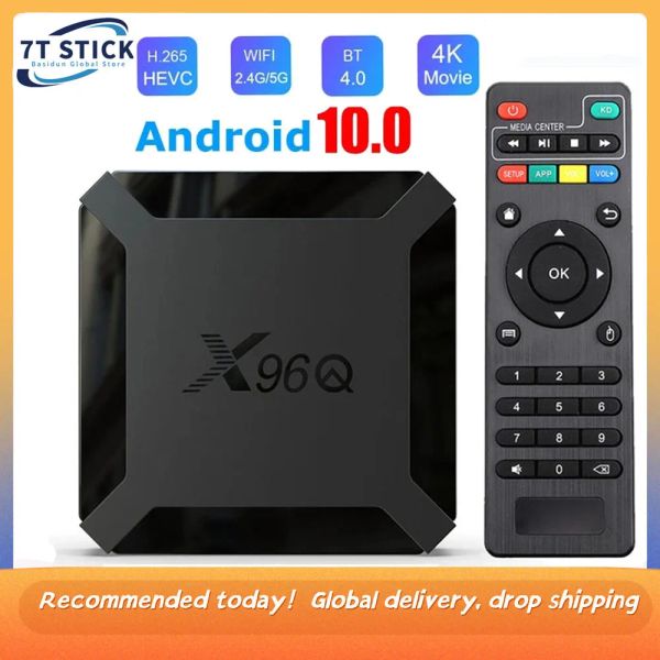 Caixa X96Q Android Smart TV Box Android 10.0 AllWinner H313 Quad Core Cortex A53 TV x96 Q Configuração da caixa superior Suporte