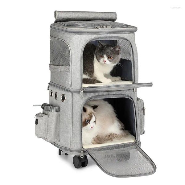 Cat-Träger zusammenklappbarer Träger mit rollenden Rädern doppelt und von der Luftfahrt zugelassener Haustier-Reisetasche