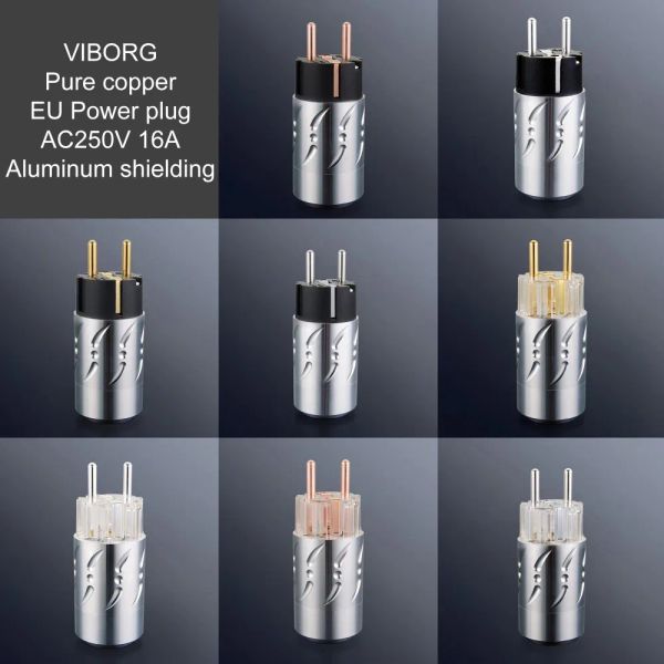 Reader Viborg High -End Mains Ac Eu Power Plug Schuko IEC Power Ricettacle Connector Schermata di alluminio per il cavo di alimentazione audio HIFI fai -da -te