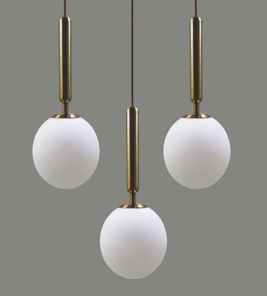 Lampada appesa al vetro creativo 15202530 cm Balla di palla bianca Ambra da letto in nero oro Restaurant BAR5230910