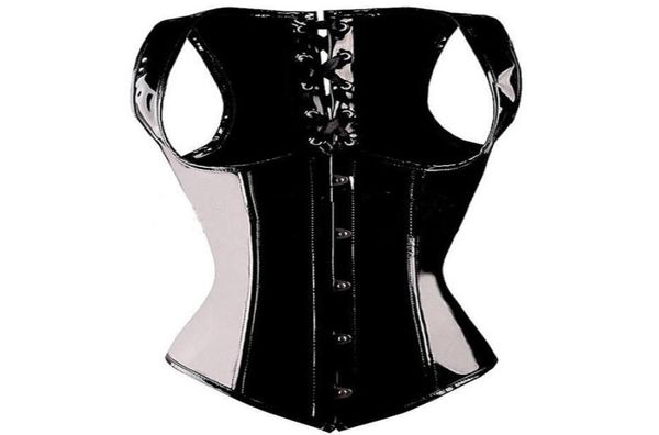 Bustiers korseler pvc goth kayışı underbust bel cincher budier korse g-string boyutu S-2XL gövde şekillendirici hızlı teslimat 6040343