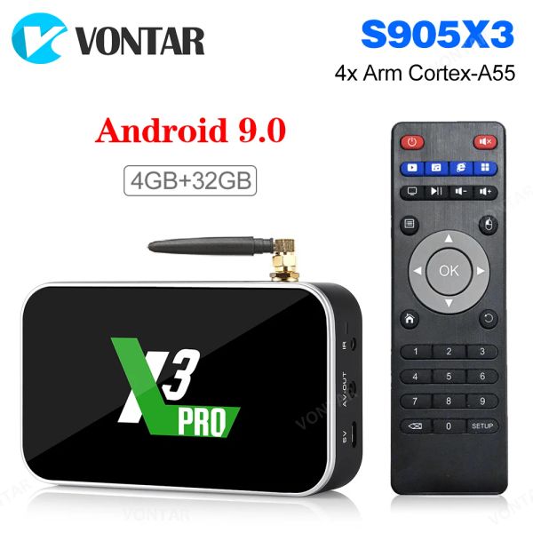 Box ugoos x3 Pro 4GB DDR4 32GB Caixa de TV Android 9.0 AmLogic S905X3 TVBox x3 Plus 64GB Set Top Box WiFi 1000M BT Player X3 Cubo 2GB16G