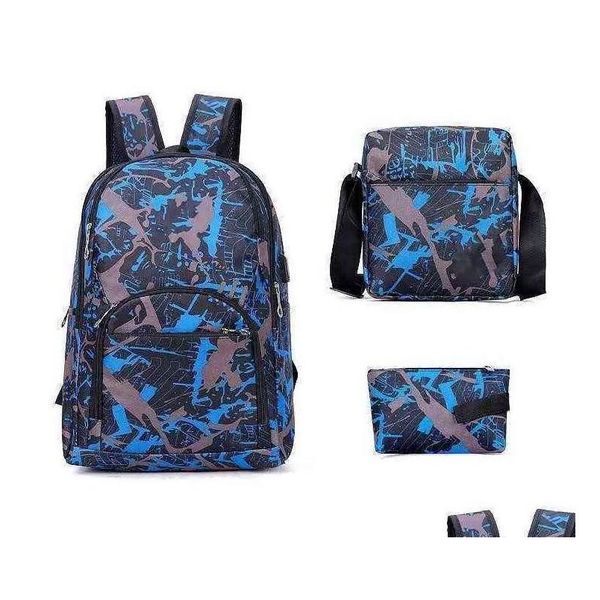 Bolsas ao ar livre Melhor camuflagem de porta de viagem Backpack Back Saco de computador Oxford Chain Cadeia de freio estudante de ensino médio Muitas cores Drop entrega dh9xl