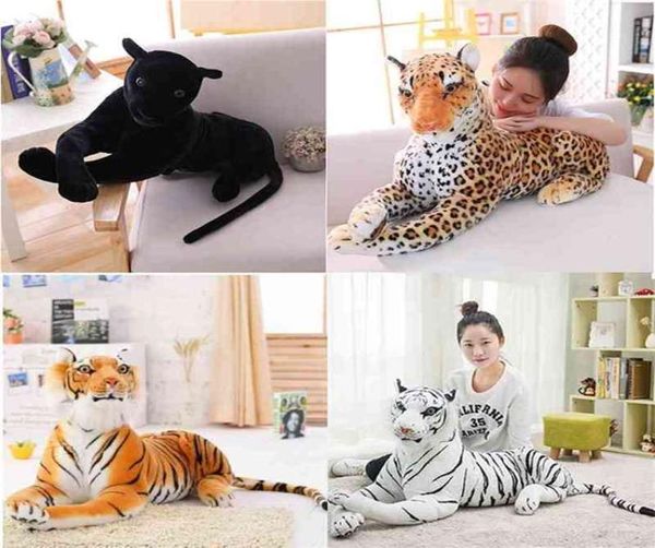 Gigantesco leopardo nero giocattoli peluche morbidi cuscini di peli di peluche tigre bianco giallo per bambini 30120 cm 2108046663312