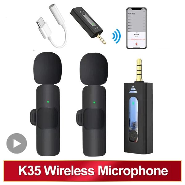 Wireless Lavalier TasteLhole Revers Microfon Bluetooth Mini Mic K35 für Telefonpc Cell Mobile Tiny Tie Micro Blutooth Small Mikrofon