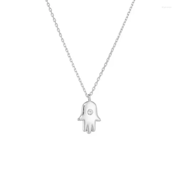 CHAINS S925 Colar 925 Sterling Silver Jewelry Hamsa Pingente para mulheres finas