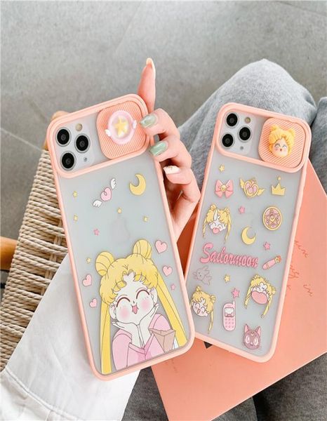 Симпатичный мультфильм Sailor Moon Phone Case для iPhone 12 Pro 12mini 11 XS MAX XR X 7 8 Plus SE SLIDE CAMERNAT