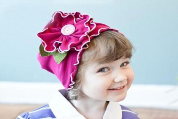 Top Baby Hats Girls Hut Hut Stirnband Fashion Caps Flower Beanie Caps 10pcslot6086581