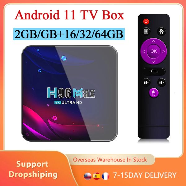 Box H96 Max Smart TV Box Android 11 4K HD USB 3.0 Caixa superior HDR 2.4G 5G WiFi Bluetooth Receiver Player Media Player