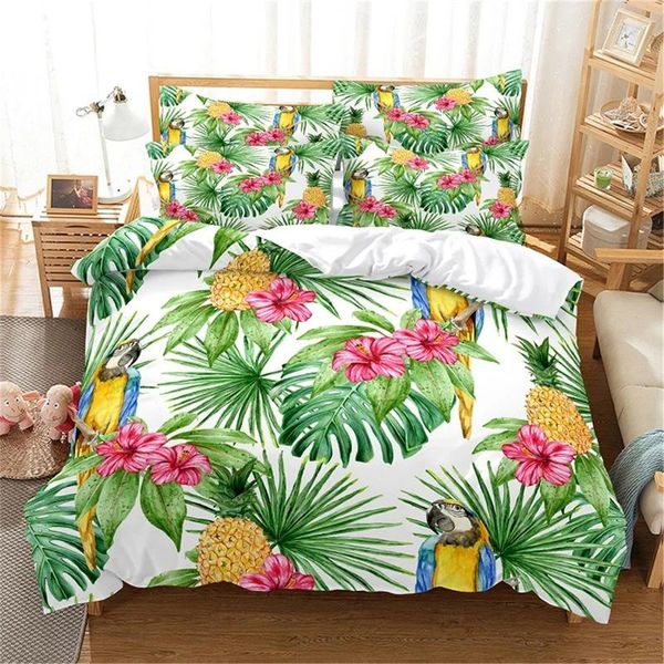 Bettwäsche Sets Blätter Früchte Duvet Cover Single Double Fashion Set Quilt 2/3pcs Kinder Trösterbett