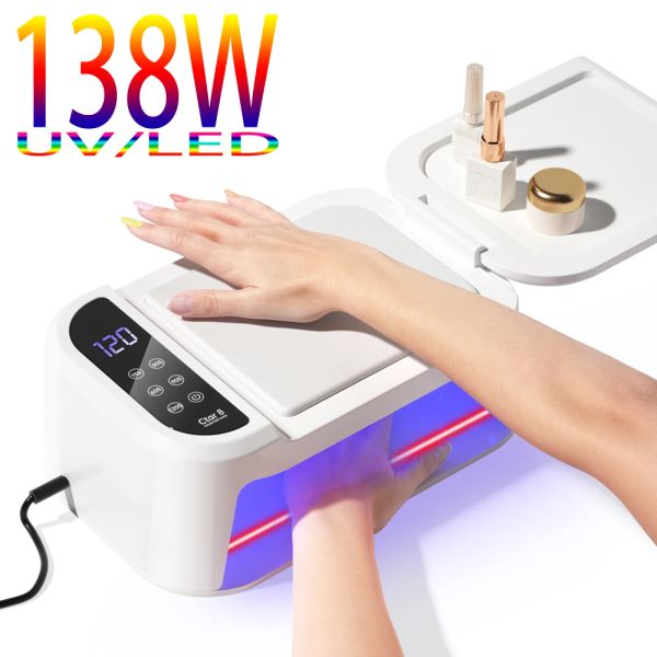 Secadores 138w Lâmpada de gel UV/lâmpada de unha LED Lâmpada dobrável seccionador de unhas Base destacável seco Dille