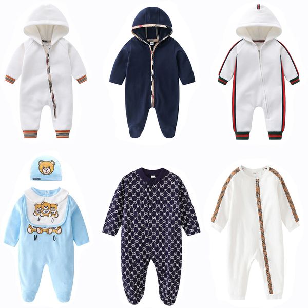 Säuglingsbaby Designer Overalls Kids Cloding Girls Boy Rompers Baumwollbriefbrief Druck Neugeborene Strampler