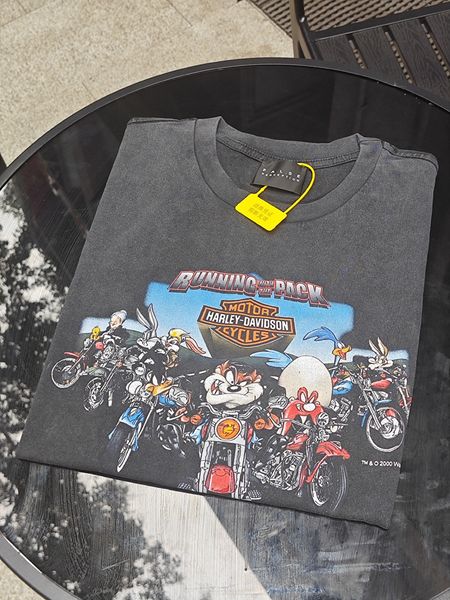 T-shirt di High Street T-shirt vintage USA USAGGI Domande per moto top stampato TEE REALE PICS 2024