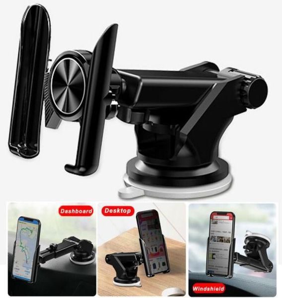 Cashboard Cashboard Car Gravity Sucker Mount Mount Bracket Air Sent Cradle Stand GPS Porta del telefono GPS Regolabile universale Automatic1566747