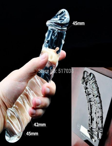 W1031 riesige große große Größe Glas Dildo Kristall gefälschter Penis Schwanz Anal Sex Spielzeug Erwachsener Produkt für Frauen Frau Masturbat5442625