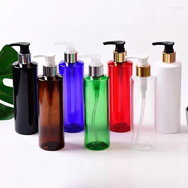 Speicherflaschen 20pcs 300 ml leere Kunststoff -DIY -Kosmetikflasche für flüssige Seifencreme Shampoo Haustier Hautpflegewerkzeuge Goldlotion Pumpe