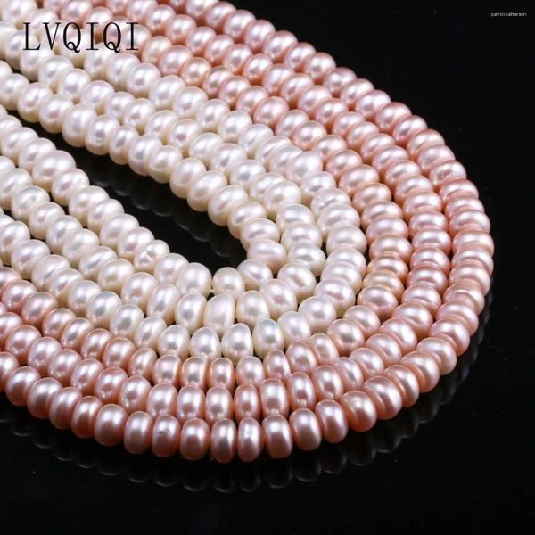 Lose Edelsteine natürliche Süßwasserperlen hochwertige Abacus Perlen 36 cm Punch für Schmuck machen DIY Frauen Halskette Armband 7-8 mm
